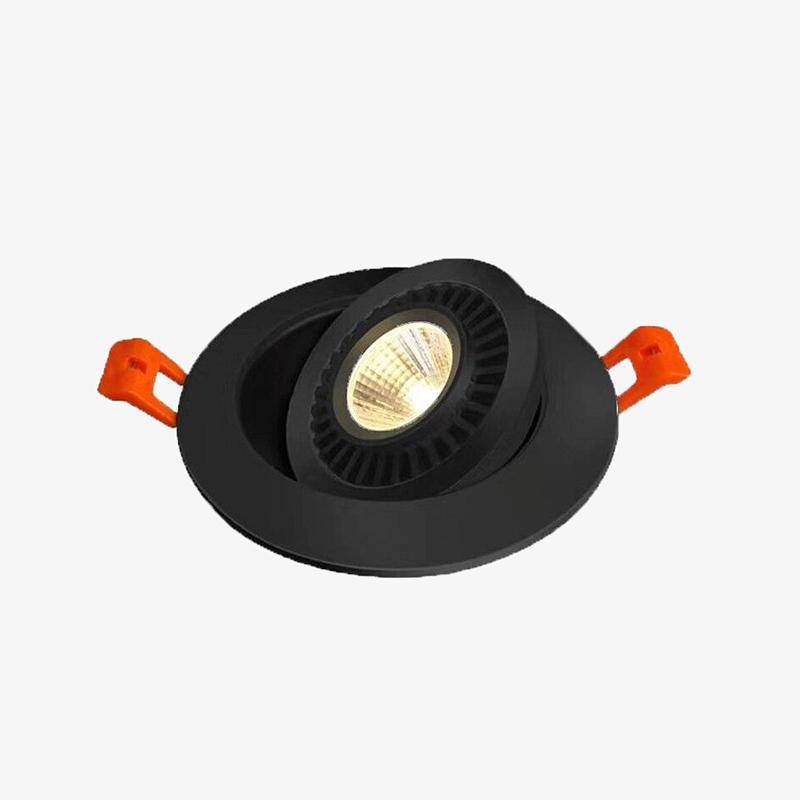 Modern Round Adjustable LED Recessed Spotlight Black Norenza