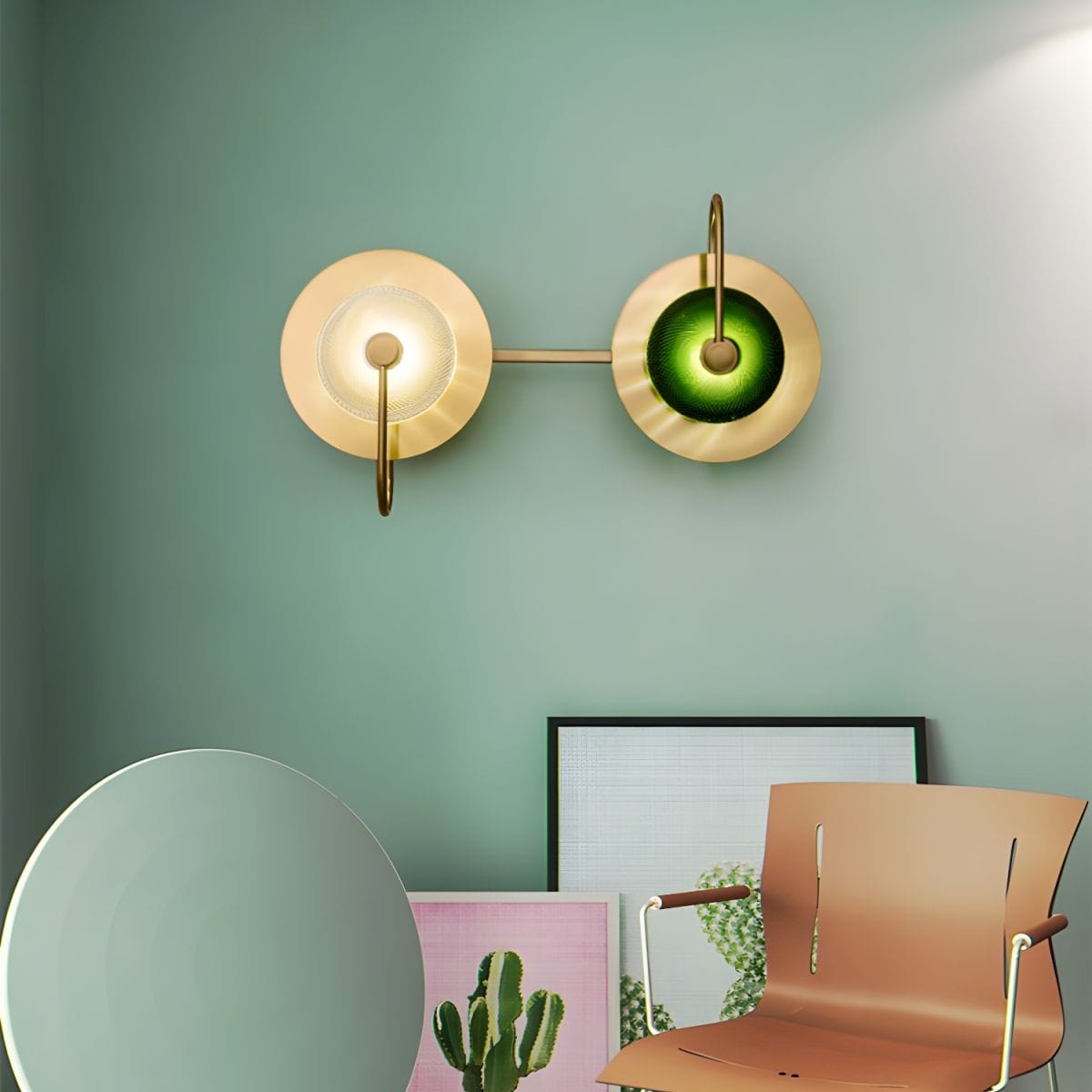 Modern Round Gold Metal LED Wall Sconce Light Norenza