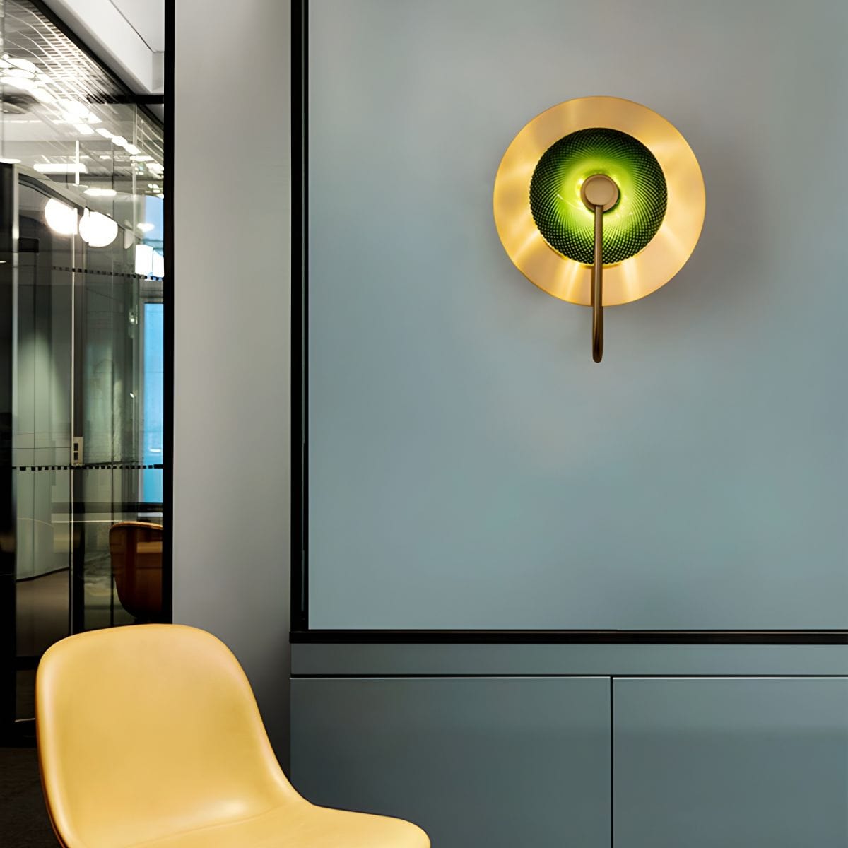 Modern Round Gold Metal LED Wall Sconce Light Norenza