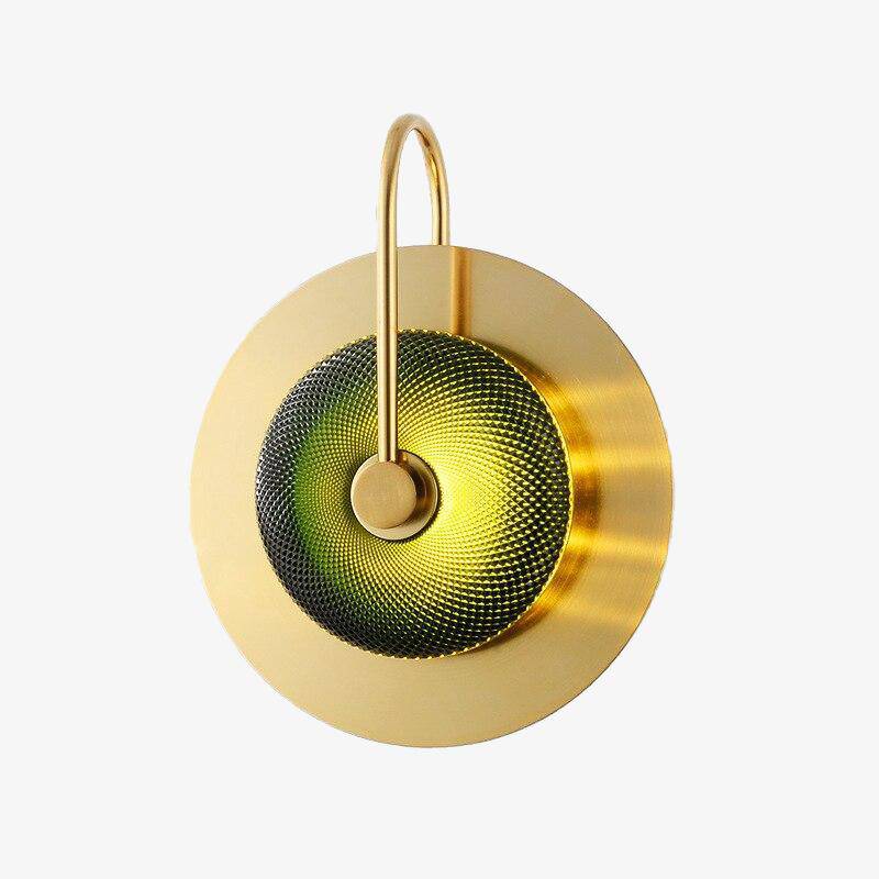 Modern Round Gold Metal LED Wall Sconce Light Single A Norenza