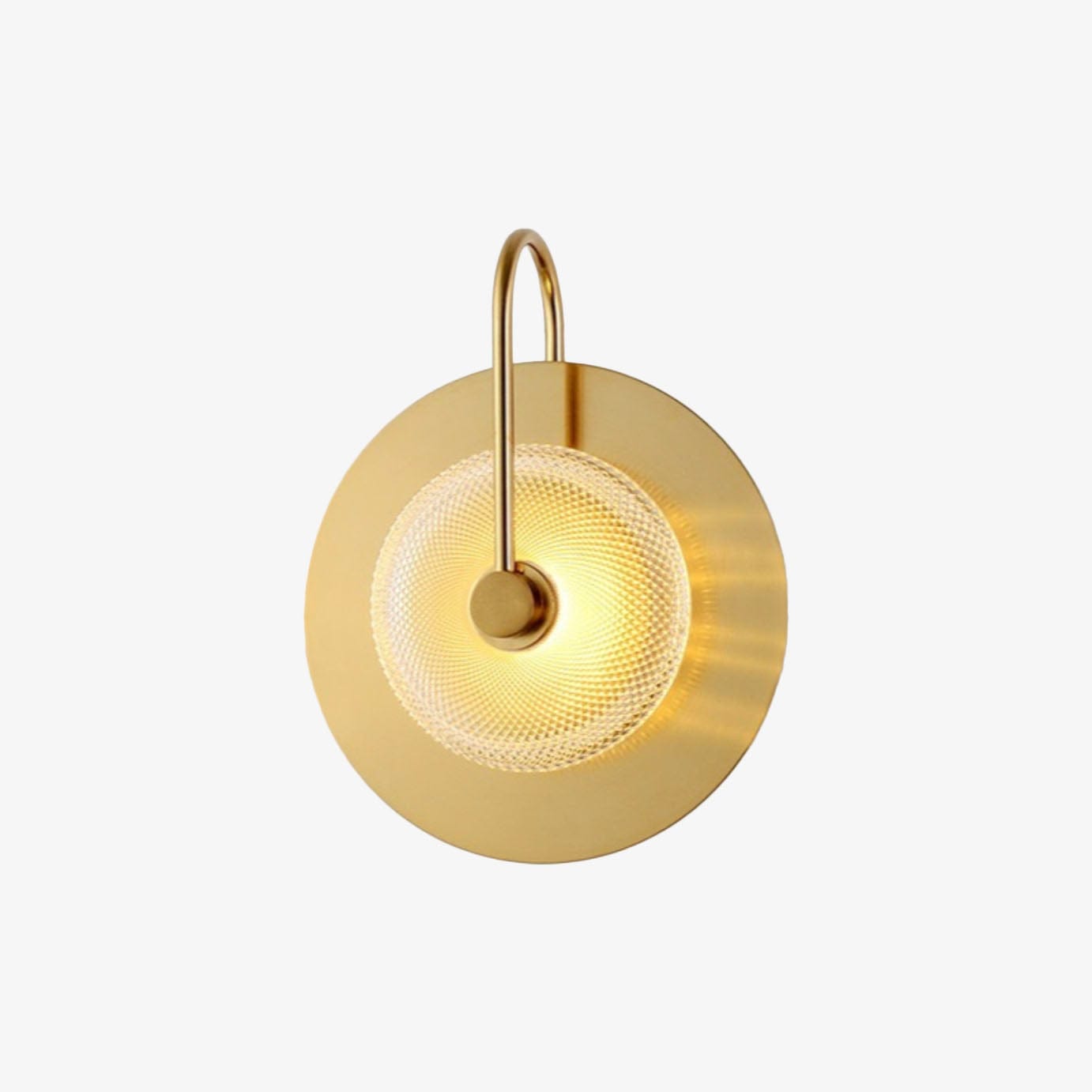 Modern Round Gold Metal LED Wall Sconce Light Single B Norenza