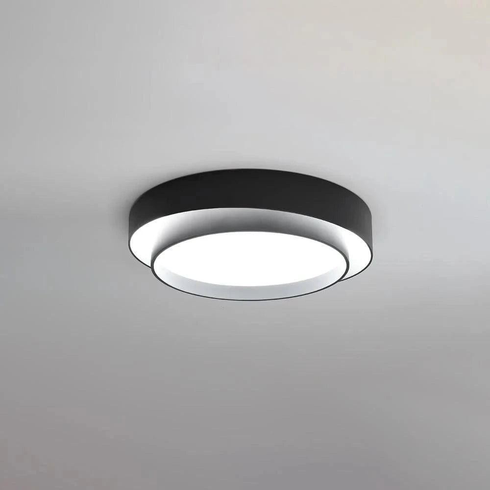 Modern Round LED Ceiling Light with Remote Control for Decoration Black Norenza
