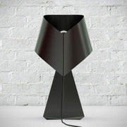 Modern Round LED Desk or Nightstand Lamp Black Norenza