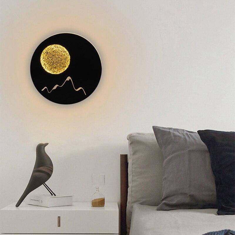 Modern Round LED Metal Wall Sconce - Moon Style Norenza