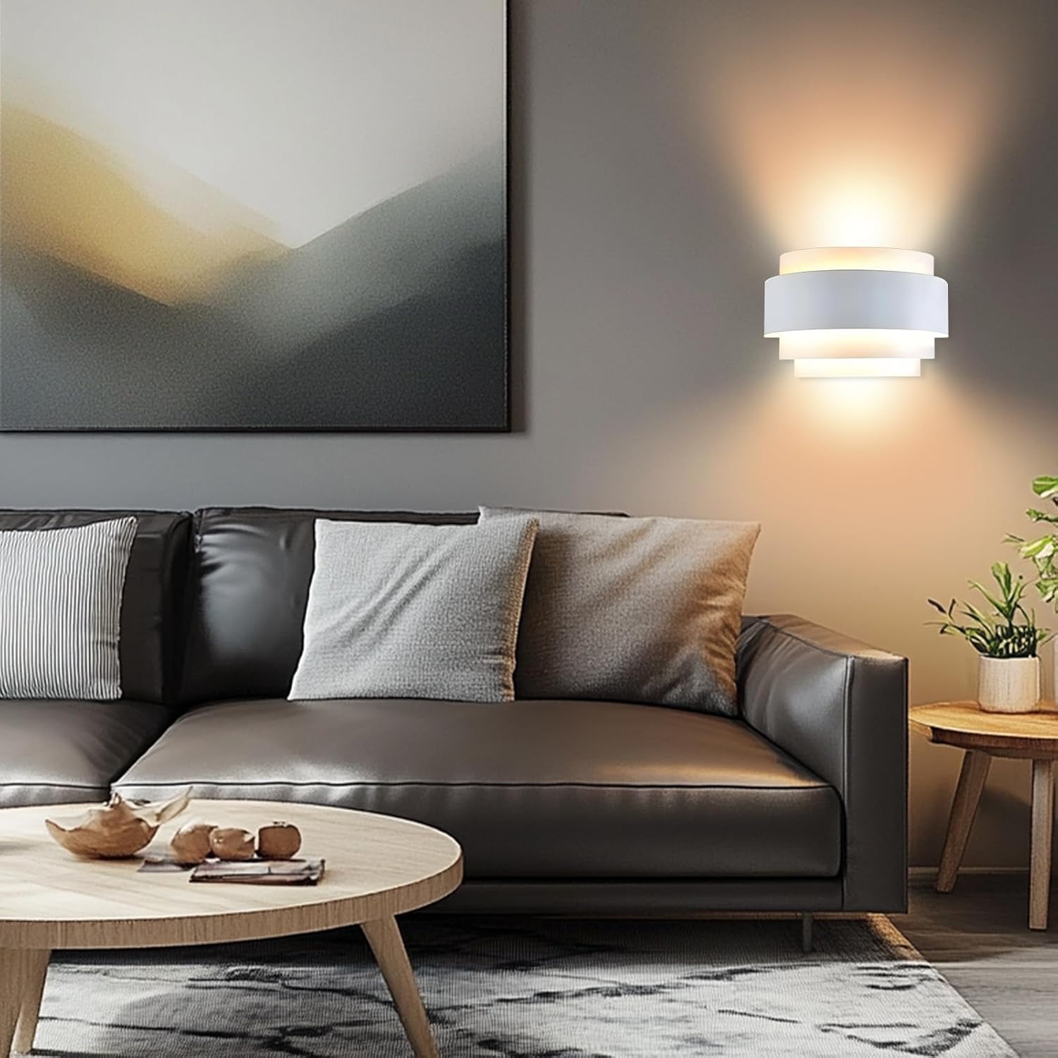 Modern Round White LED Wall Sconce Norenza