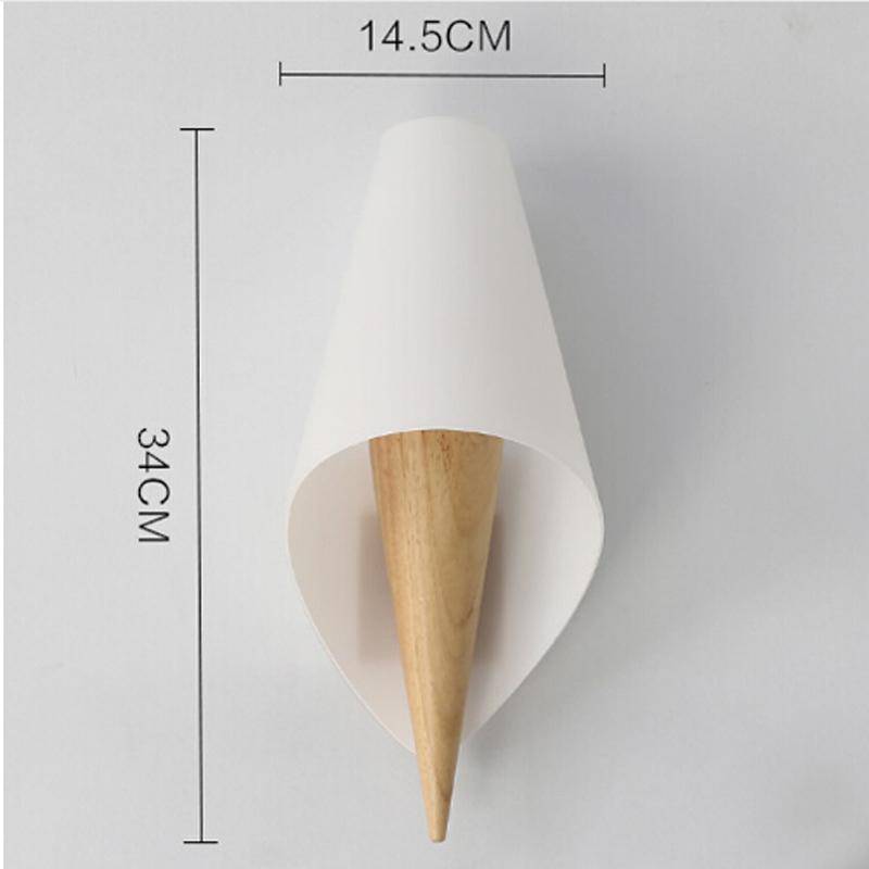 Modern Round Wood and Glass Wall Sconce Norenza