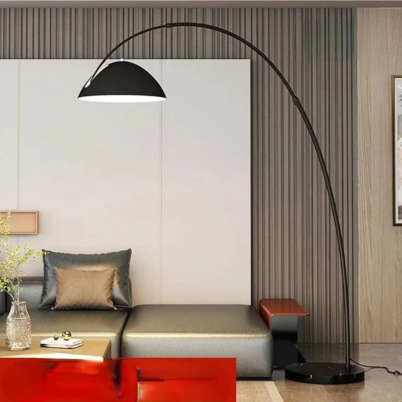 Modern Simple Arc Floor Lamp with Shade Black Norenza