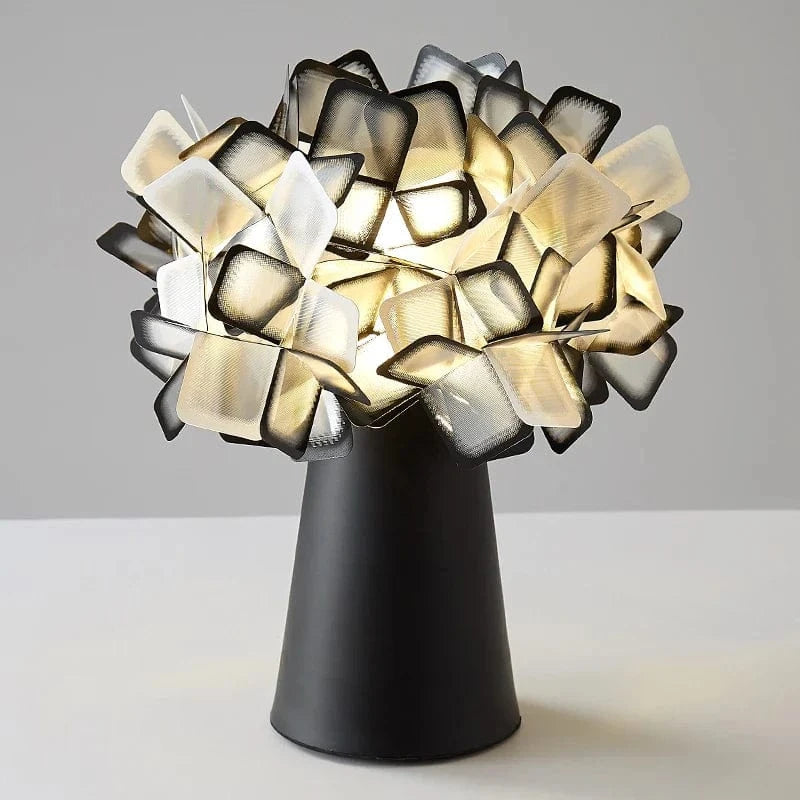 Modern Slamp Clizia Desk Lamp - PVC Flower Design Black Norenza