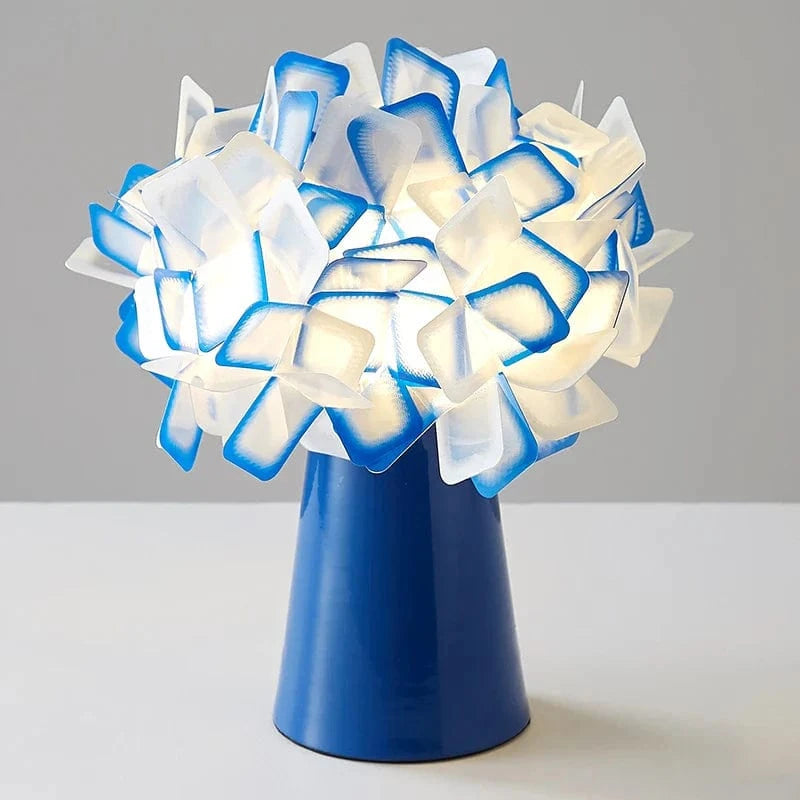 Modern Slamp Clizia Desk Lamp - PVC Flower Design Blue Norenza