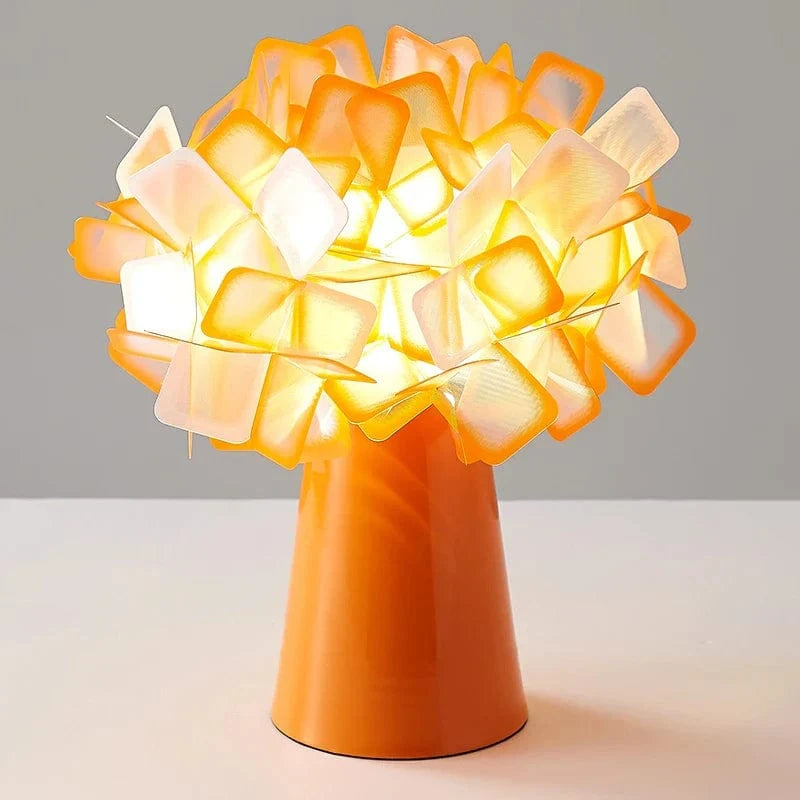 Modern Slamp Clizia Desk Lamp - PVC Flower Design Orange Norenza