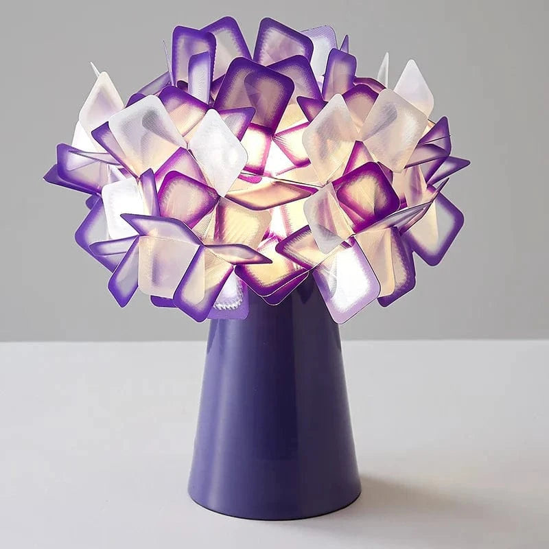 Modern Slamp Clizia Desk Lamp - PVC Flower Design Purple Norenza