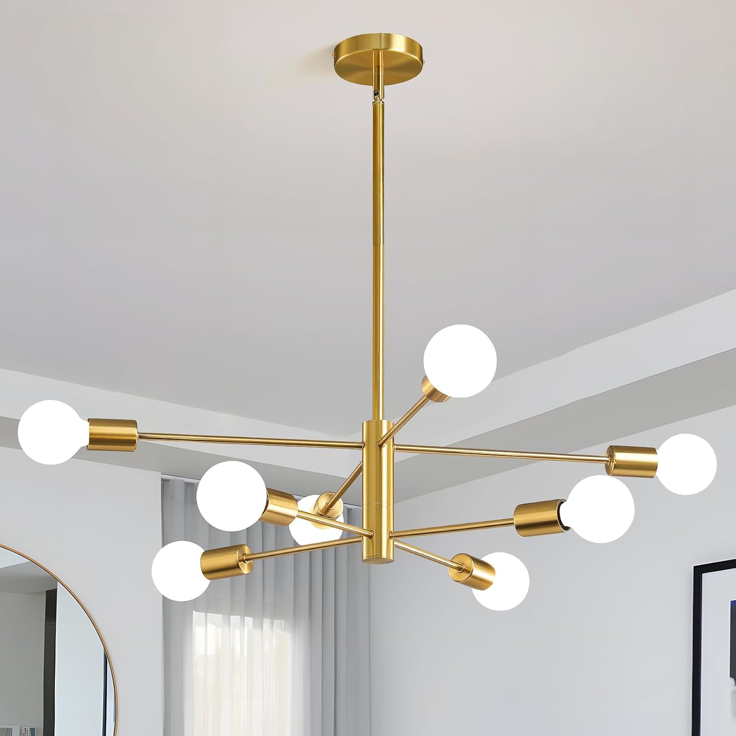 Modern Sputnik Satellite Pendant Light with 2/4/8 Heads Gold Norenza