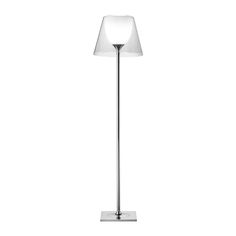 Modern Stainless Steel Floor Lamp with LED Acrylic Shade Clear Norenza
