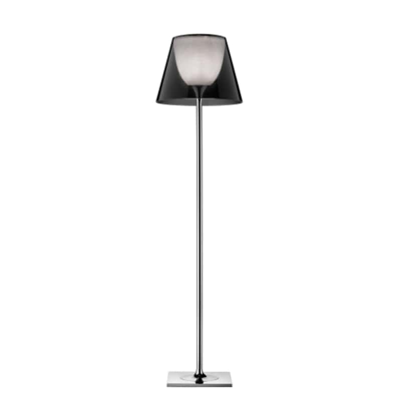 Modern Stainless Steel Floor Lamp with LED Acrylic Shade Gray Norenza
