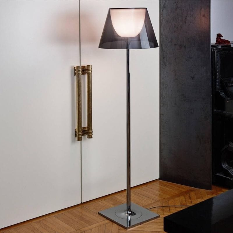Modern Stainless Steel Floor Lamp with LED Acrylic Shade Norenza