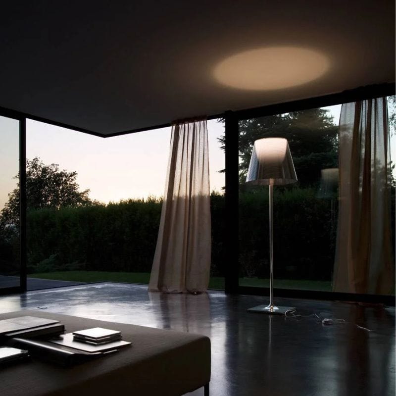 Modern Stainless Steel Floor Lamp with LED Acrylic Shade Norenza