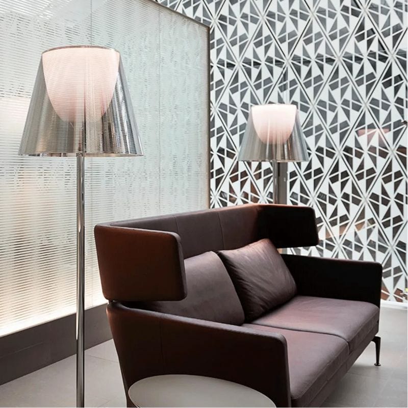 Modern Stainless Steel Floor Lamp with LED Acrylic Shade Norenza