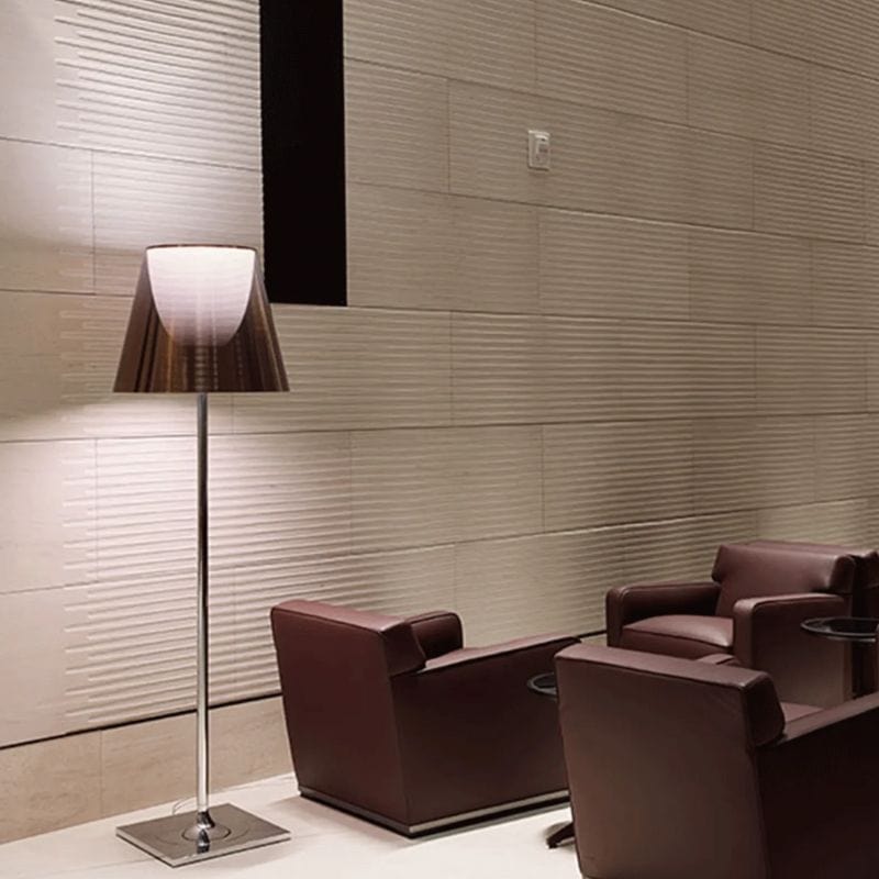 Modern Stainless Steel Floor Lamp with LED Acrylic Shade Norenza