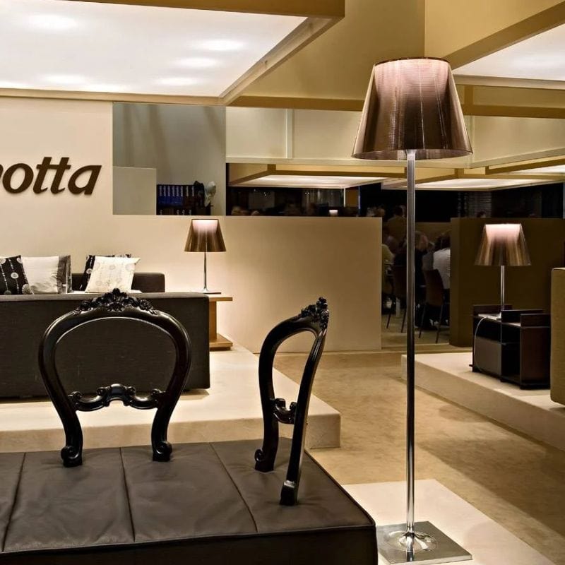 Modern Stainless Steel Floor Lamp with LED Acrylic Shade Norenza