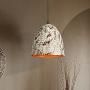Modern Suspension Light with Python Print Shade Norenza