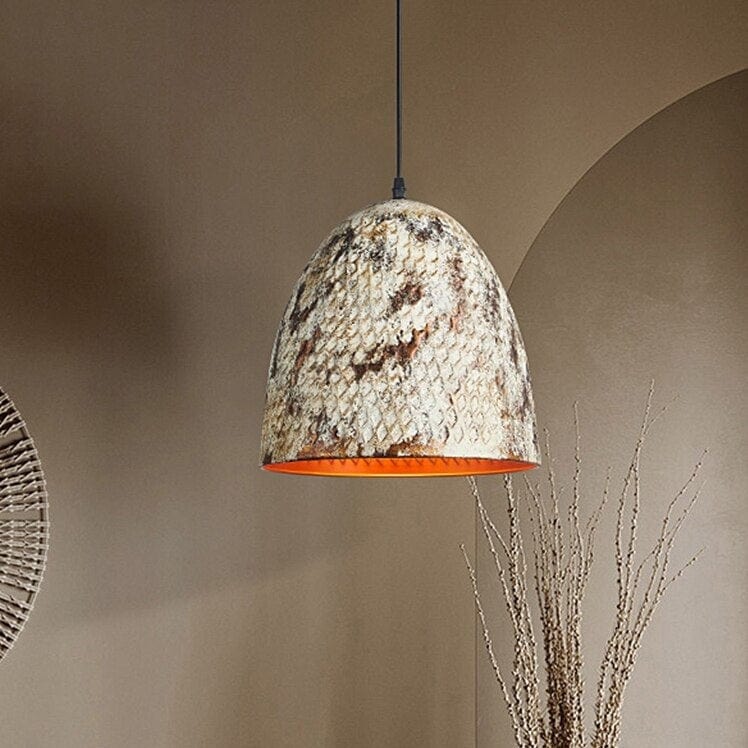 Modern Suspension Light with Python Print Shade Norenza