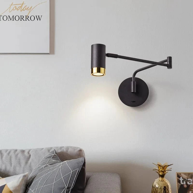 Modern Telescopic Bedside Lamp - Creative Minimalist Design Black Norenza