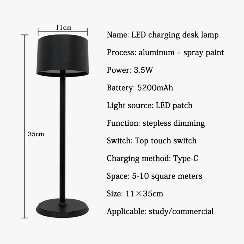 Modern Touch Control LED Bedside Lamp Norenza