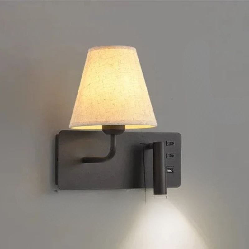 Modern USB Indoor LED Wall Sconce Black / Right side Norenza