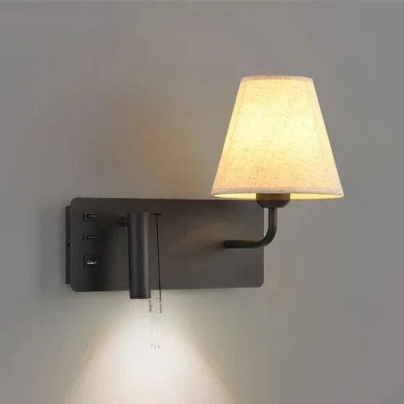 Modern USB Indoor LED Wall Sconce White / Left side Norenza