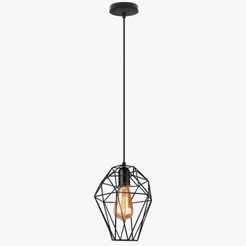 Modern Vintage Birdcage Diamond Pendant Light Black Norenza
