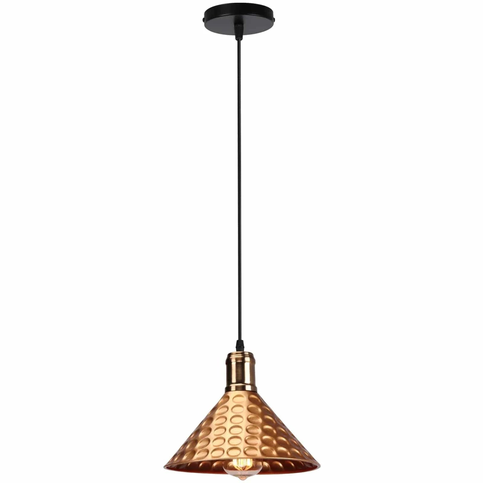 Modern Vintage LED Metal Cone Shade Ceiling Light Bronze Norenza