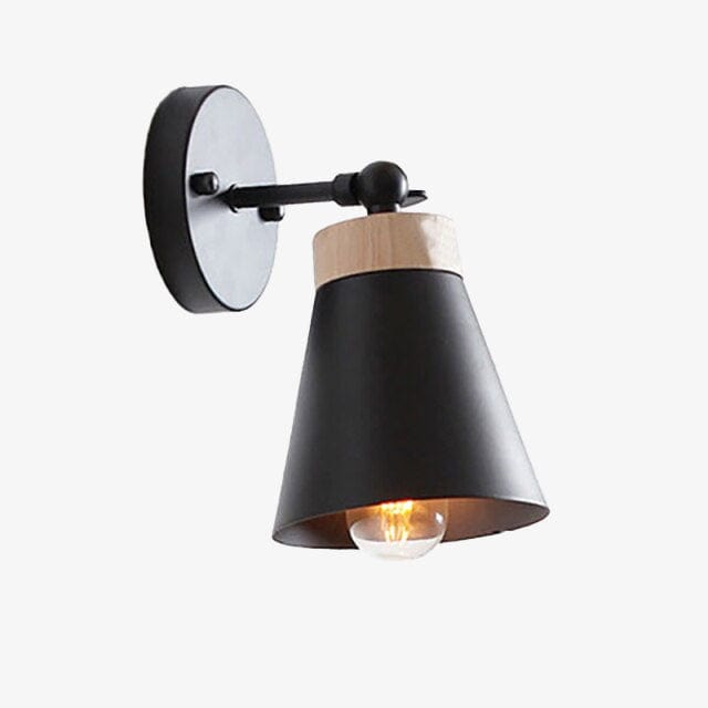 Modern Wall Sconce with Colorful Cone Shade Eddy Black Norenza