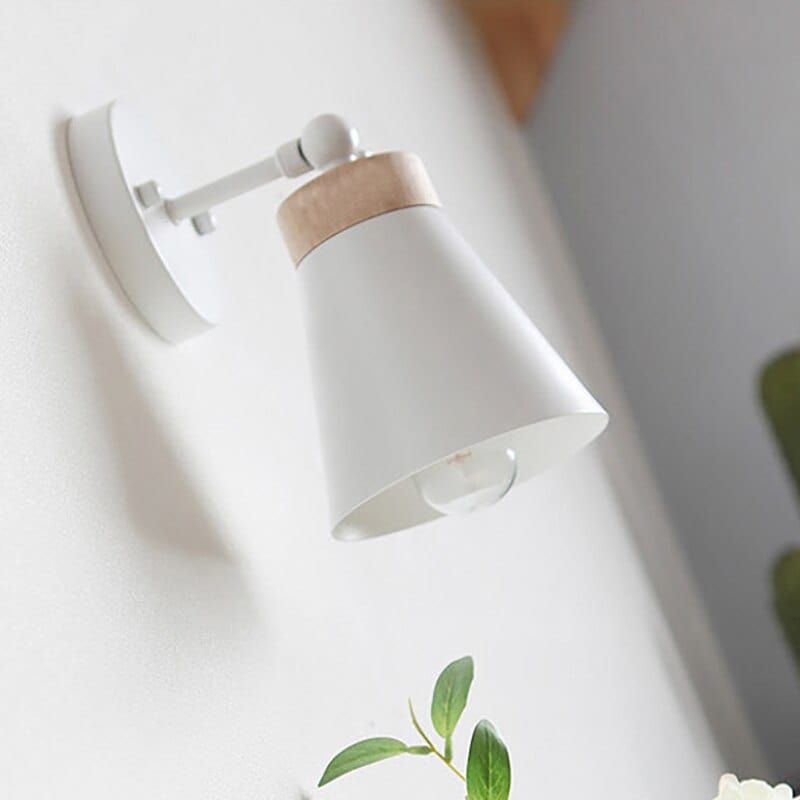 Modern Wall Sconce with Colorful Cone Shade Eddy White Norenza