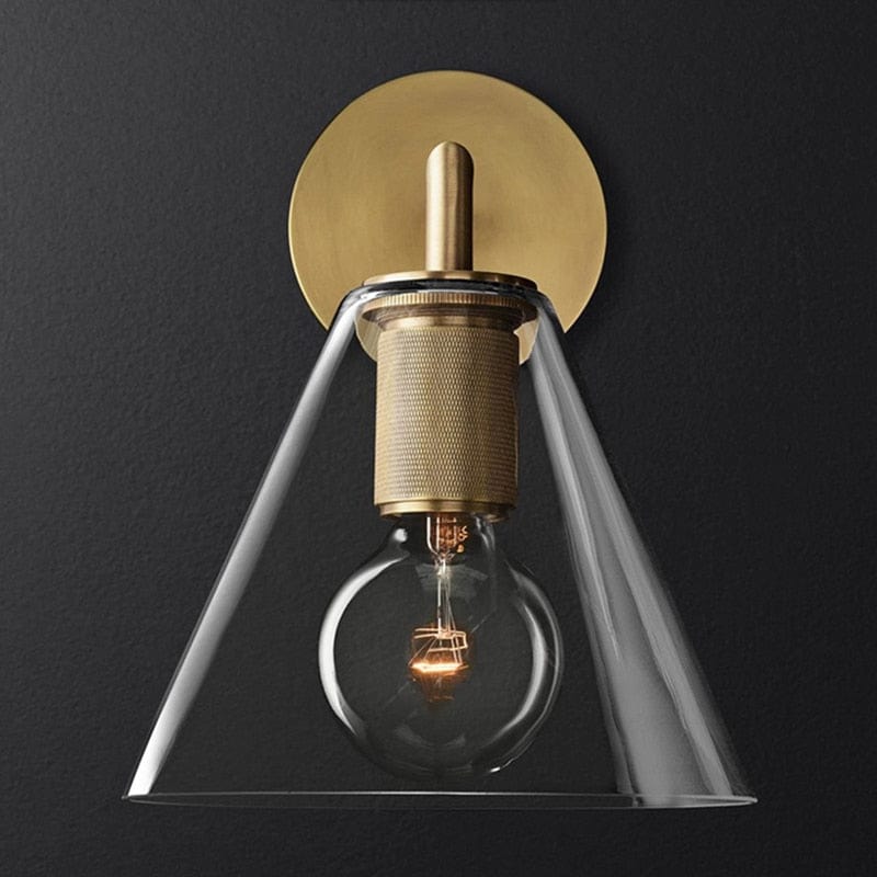 Modern Wall Sconce with Unique Gold Shade Larisa A Norenza