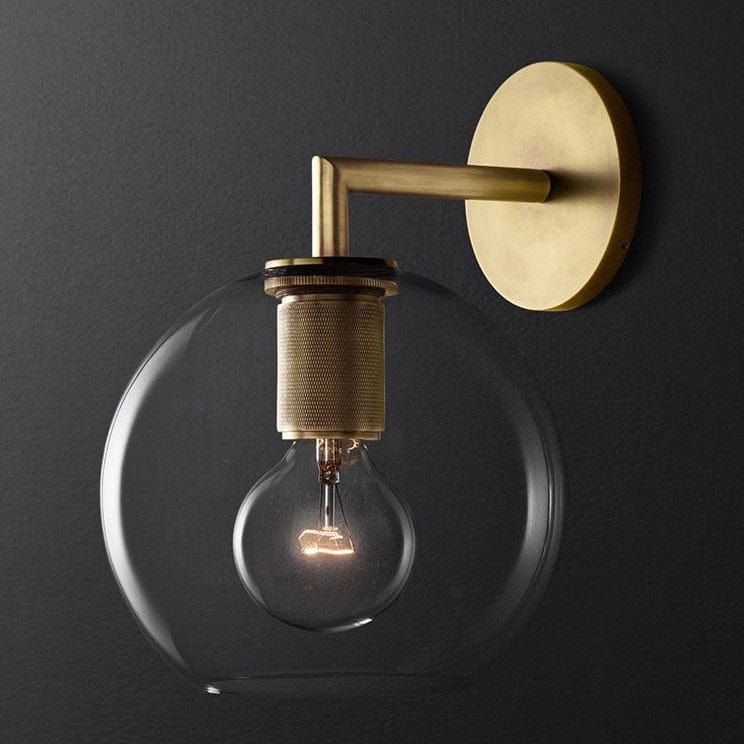 Modern Wall Sconce with Unique Gold Shade Larisa C Norenza