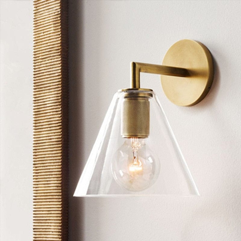 Modern Wall Sconce with Unique Gold Shade Larisa Norenza