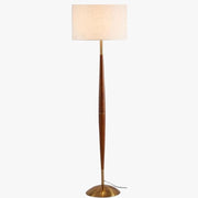 Modern Walnut Wood Floor Lamp with Decorative Fabric Norenza