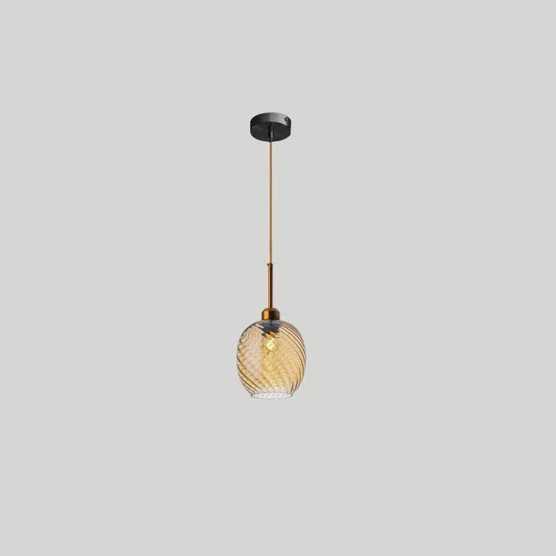 Modern Water Grain Glass LED Pendant Light for Home Decor A / Orange Norenza