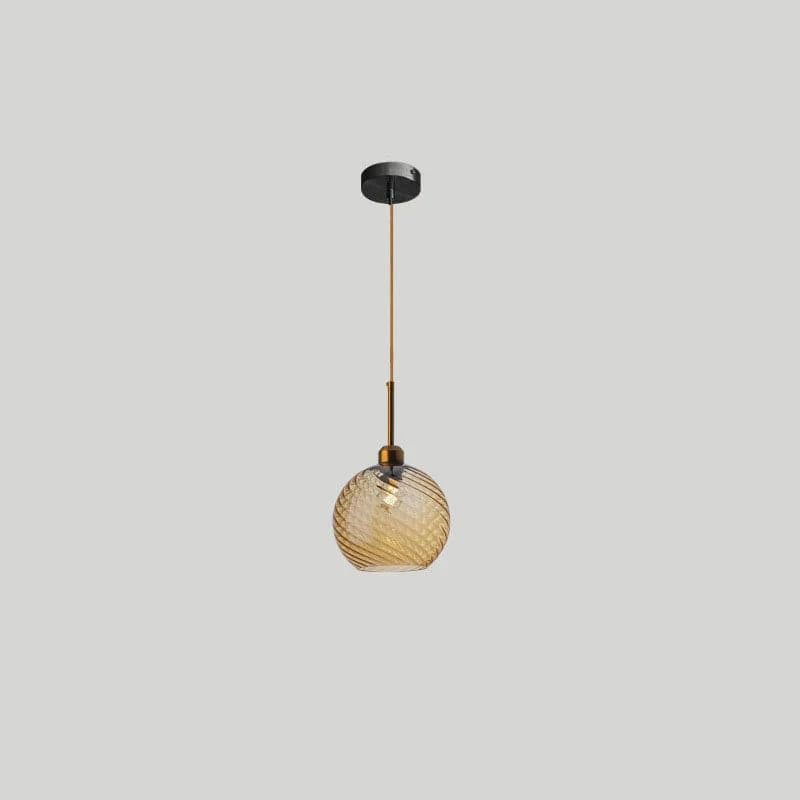 Modern Water Grain Glass LED Pendant Light for Home Decor B / Orange Norenza