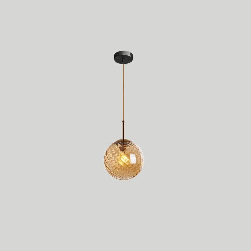Modern Water Grain Glass LED Pendant Light for Home Decor C / Orange Norenza