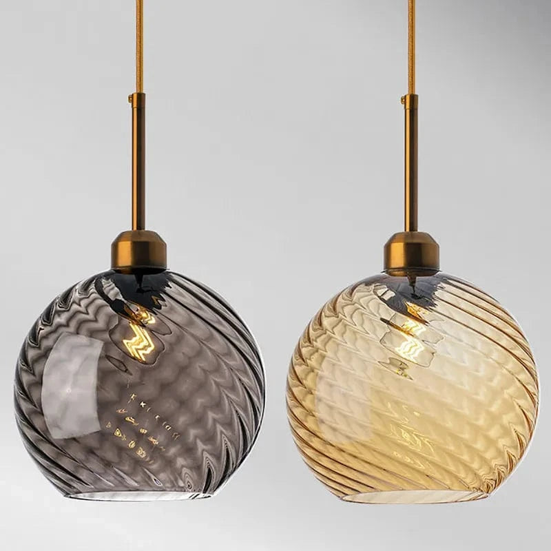 Modern Water Grain Glass LED Pendant Light for Home Decor Norenza