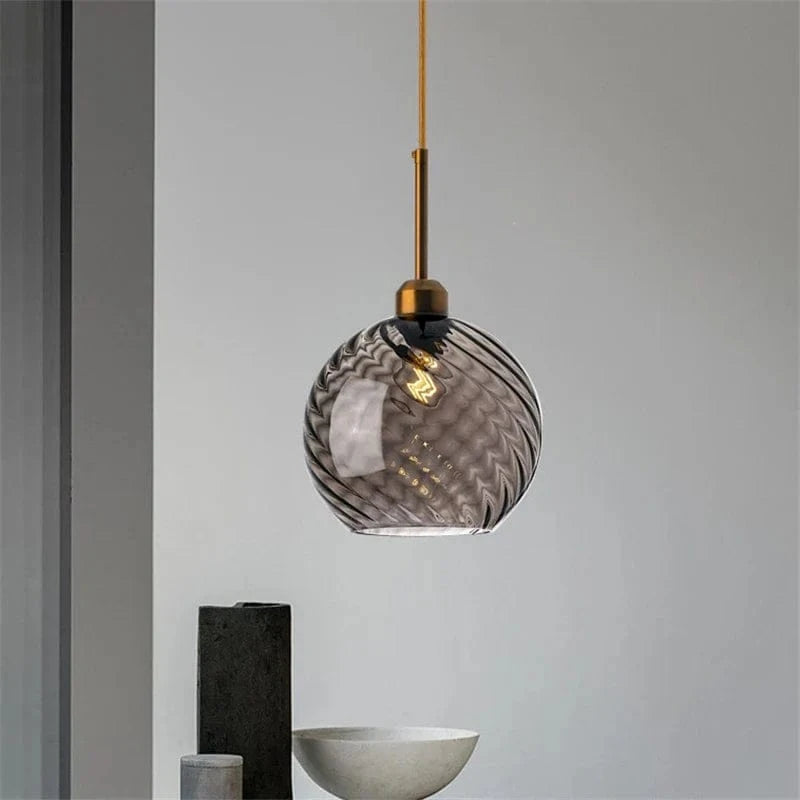 Modern Water Grain Glass LED Pendant Light for Home Decor Norenza