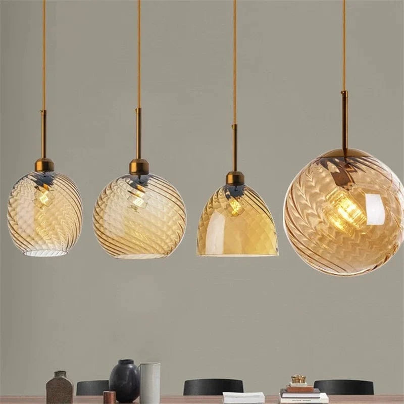 Modern Water Grain Glass LED Pendant Light for Home Decor Norenza