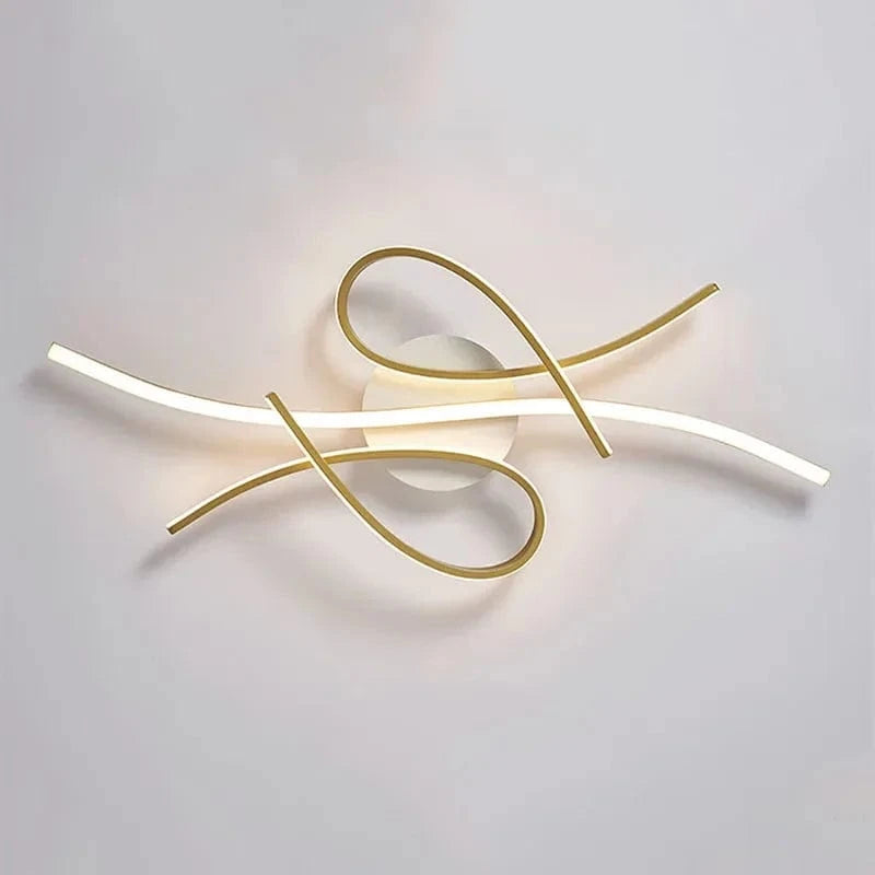 Modern Wave LED Ceiling Light - Sculptural Indoor Lighting Gold / 31.5" (80 cm) Norenza