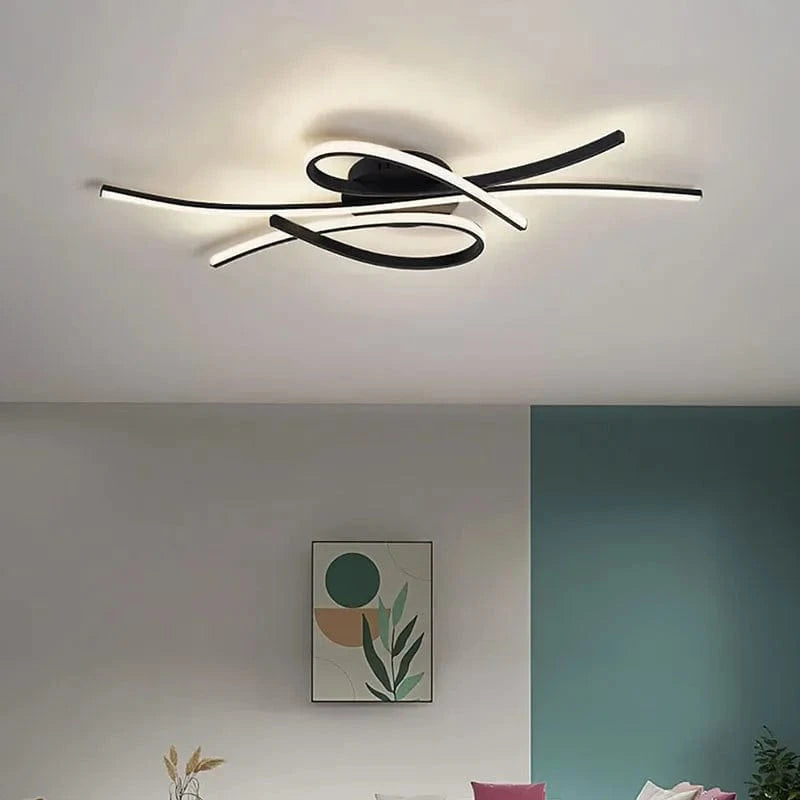 Modern Wave LED Ceiling Light - Sculptural Indoor Lighting Norenza