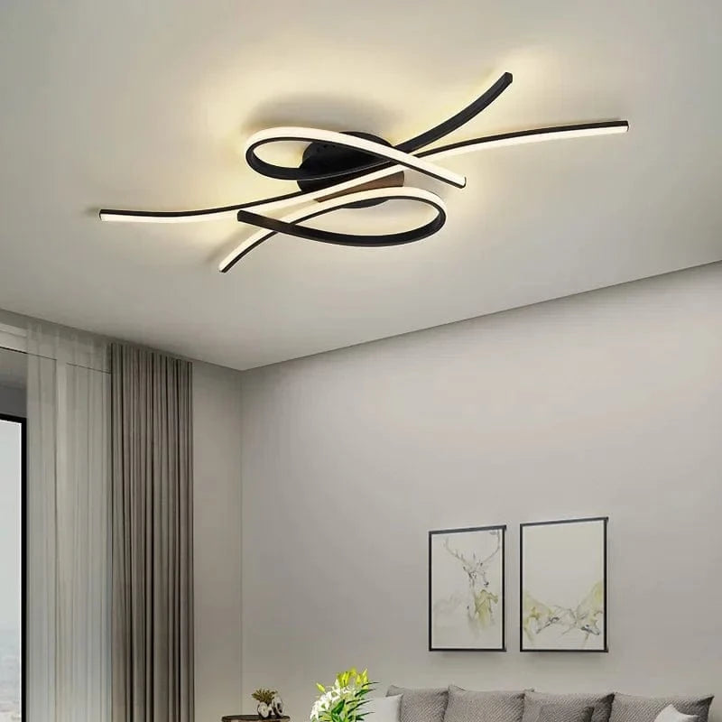 Modern Wave LED Ceiling Light - Sculptural Indoor Lighting Norenza