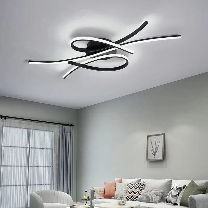 Modern Wave LED Ceiling Light - Sculptural Indoor Lighting Norenza