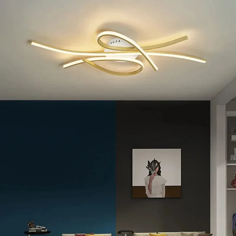 Modern Wave LED Ceiling Light - Sculptural Indoor Lighting Norenza