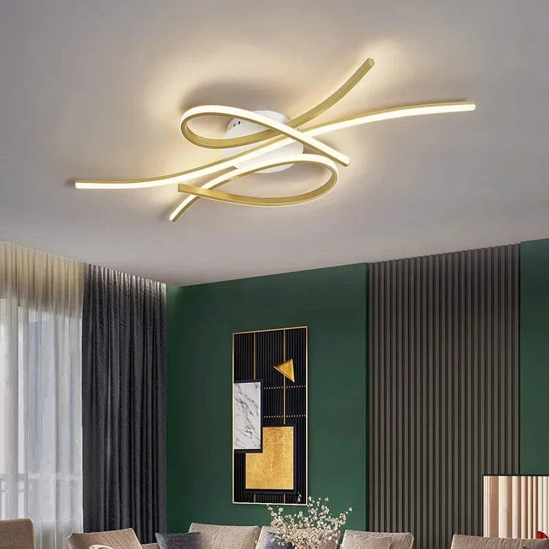 Modern Wave LED Ceiling Light - Sculptural Indoor Lighting Norenza