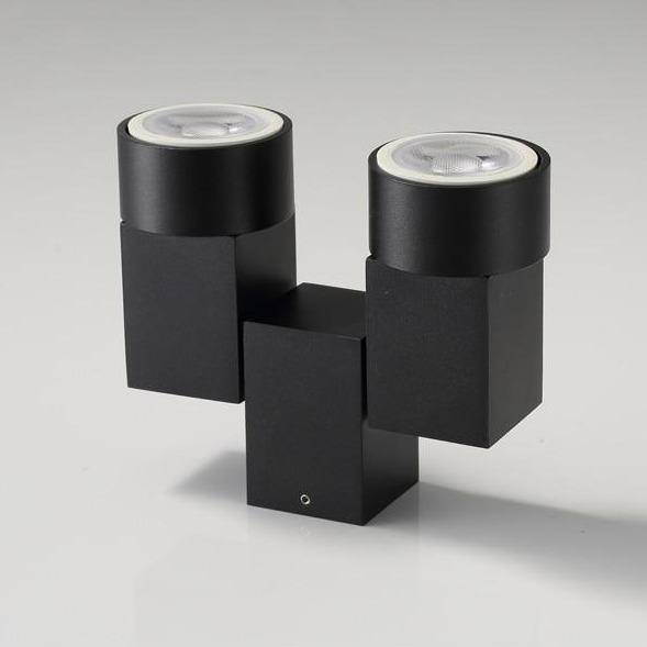 Modern White Aluminum Double LED Spotlight Black Norenza